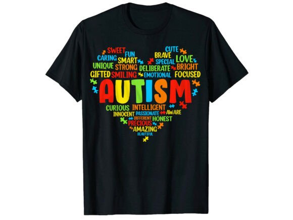 Autism Heart Graphics for T-Shirt Designs
