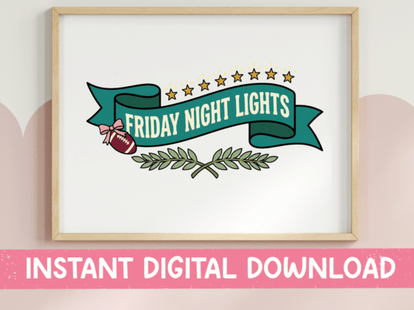 Friday Night Lights Football Banner Graphics for T-Shirt Designs