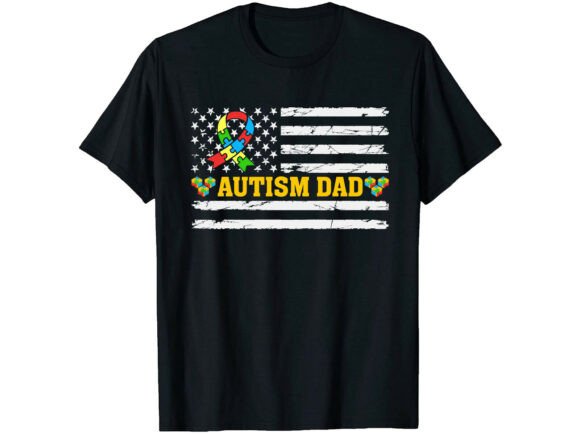 Graphics for T-Shirt Designs: Autism Dad Flag Puzzle