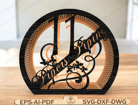 Laser Cutting Winter Amp: Pipers Piping Sign