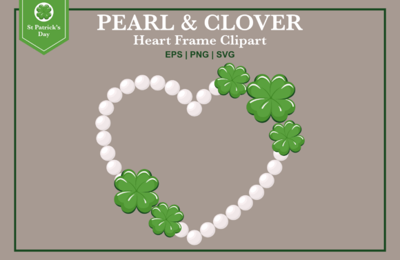 Pear and Clover Heart Frame Clipart: Freebies Graphics