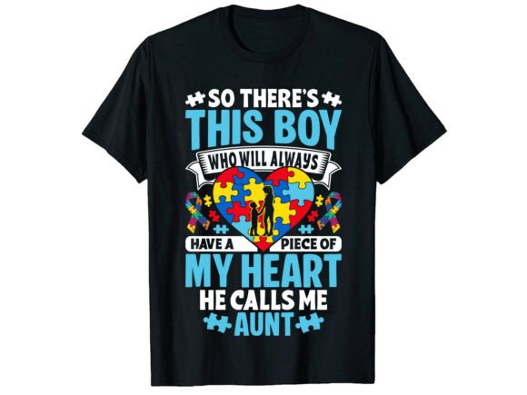 Proud Autism Aunt Heart: Graphics for T-Shirt Designs