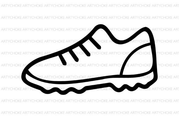 Running Shoe Doodle Clipart: Graphics & Icons