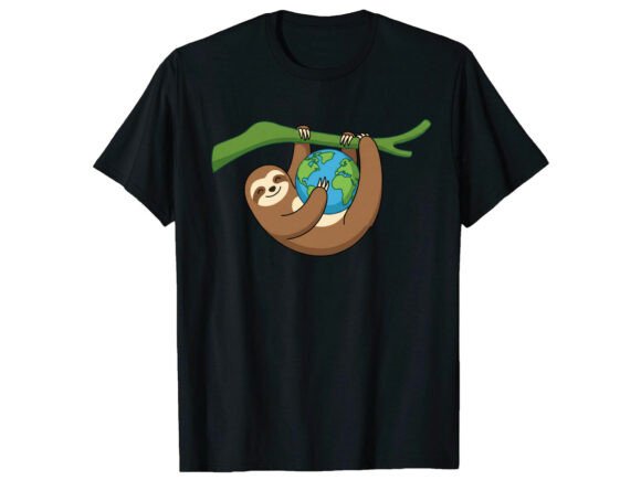 Sloth Earth Day Graphics for T-Shirt Designs