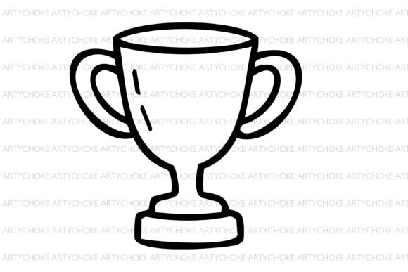 Trophy Cup Doodle Clipart: Graphics & Icons